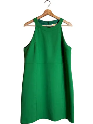 Boden Sleeveless Mini Shift Dress Women's 8R Kelly Green Preppy Cocktail Career thumbnail 5