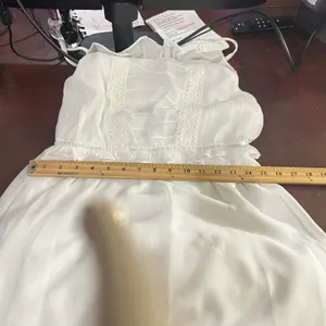 Prómesa New Chiffon Maxi White‎ Ruffle Bodice Adjustable Straps Dress Medium thumbnail 9
