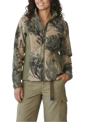 CABELA'S Colorblock Fleece Jacket Women M Green Full Zip Outdoor Camping Travel thumbnail 1