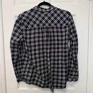 Barbour Birling Shirt Plaid Button Up‎ Navy Pink White Size 10 thumbnail 6