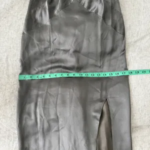 Michelle Mason Cross Back Slit Maxi Dress - Womens Size 2 Gunmetal NWT thumbnail 12