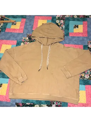 Aerie Woman’s M Medium Ribbed Cropped Hoodie Sweatshirt thumbnail 2