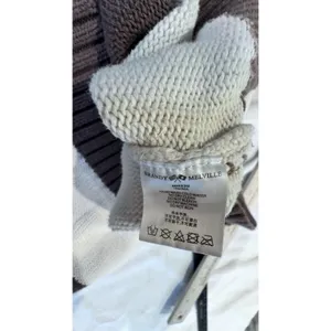 Brandy Melville Brianna Cotton Thick Stripe Sweater Navy Brown White One Size OS thumbnail 4