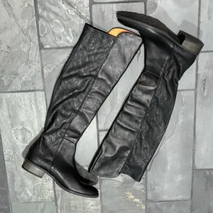 Sundance Sandrine Black Leather Pull-On Over the Knee Boots - size 38 thumbnail 2