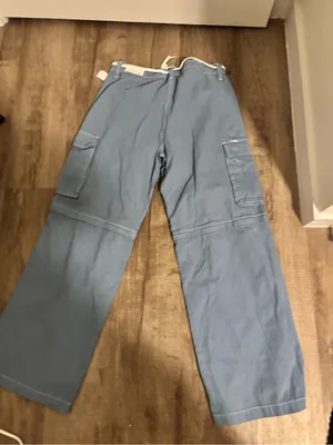 NWT Pacsun Blue Zip Off Low Rise Puddle Pants featuring convertible legs large thumbnail 11
