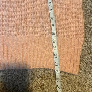 NINE WEST Pink Knit Hoodie Sweater Women's Size‎ M Balloon Sleeve Cozy thumbnail 4