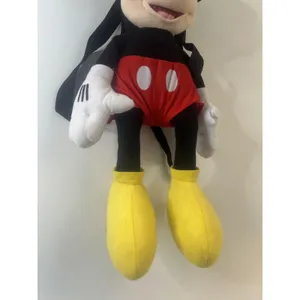 Disney Mickey Mouse Plush Mini Backpack Bag Kids Toddler Black Red Zipper Straps thumbnail 4
