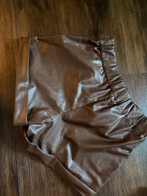 Brown Leather Shorts thumbnail 2
