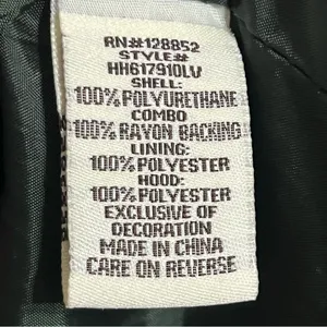 Women's Juniors Harmony & Havoc Faux Leather Jacket Hooded Zipper Size XL Green‎ thumbnail 4