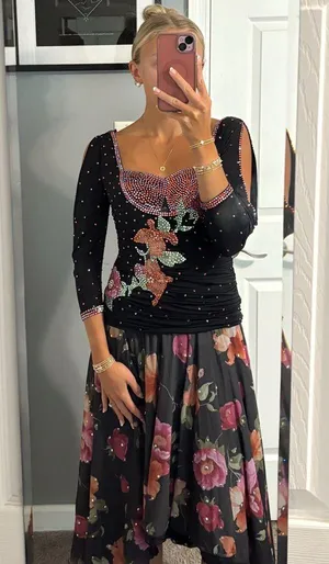 Vintage Fancy Fashions Inc Floral Sequin Dress thumbnail 1