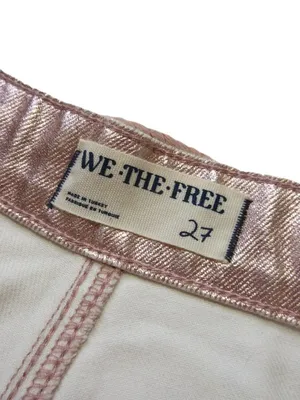 NWT We The Free People Moxie in Bubblegum Pink Metallic Barrel Jeans 27 thumbnail 9