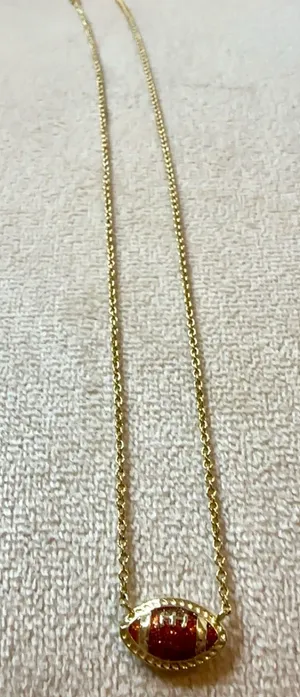 Kendra Scott Football Necklace Gold Pendant thumbnail 1