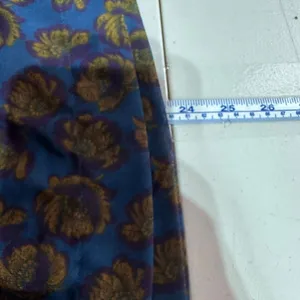 LOFT XS Floral Smocked Blouse Blue Mustard Purple Yoke‎ Keyhole EUC Flowy Fall thumbnail 5