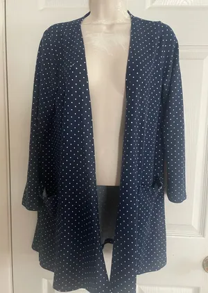 LuLaRoe Navy‎ Polka Dot Open-Front Blazer thumbnail 1