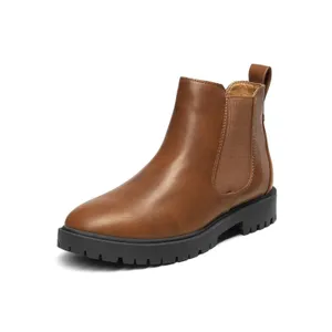 Ankle Boots Women's 7.5 Brown Lug Sole Pull On Booties thumbnail 2