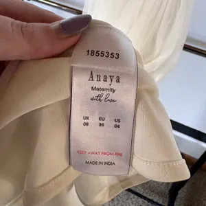 Anaya Maternity Maxi Dress Cream Babydoll Tulle Gauzy Summer Ethereal Size 4 thumbnail 10