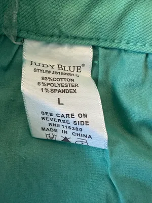 Judy Blue Shorts Womens Large Sienna Aquamarine Frayed Hem thumbnail 4