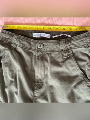 Bershka Olive Green Cargo Pants 4 Pockets Cotton Straight Multicargo Size 4 thumbnail 9