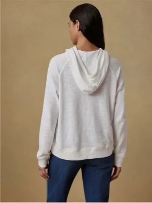 Women’s Faherty Sunwashed Organic Cotton Hoodie White Size M thumbnail 4