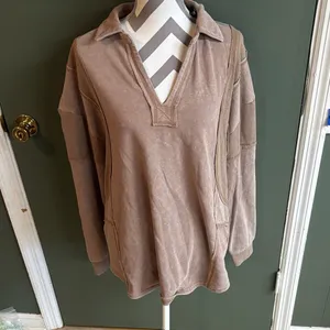 Very J Tan Long Sleeve Top thumbnail 1