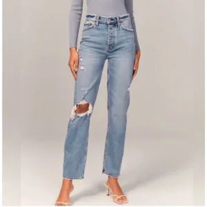 Abercrombie & Fitch The Dad Jean High Rise Straight Leg Curve Love Jeans 2 Long thumbnail 3