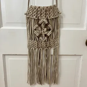 Lucky Brand Fringed Macrame Leather Crossbody‎ Bag Boho Western Festival Hippie thumbnail 2