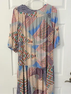 Jaase Lavender, Peach & Blue Patchwork Maxi Dress thumbnail 7