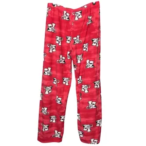 Hue Pajama Pants‎ Womens Medium Red Fleece Cat Dog Animal Print Lounge Bottoms thumbnail 2