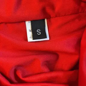 Classic red gathered bandeau. Size Small. Red thumbnail 4