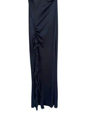 Peppermayo Black Halter Top High Slit Ruched Maxi Dress Size 4 New with Tags thumbnail 8
