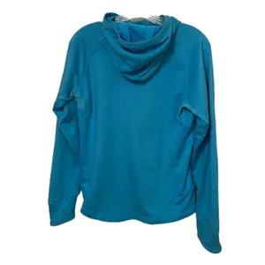 Nike Women's Dri-FIT 1/4 Zip Hooded Jacket Blue Medium Athletic TopNike Dri-FIT thumbnail 4