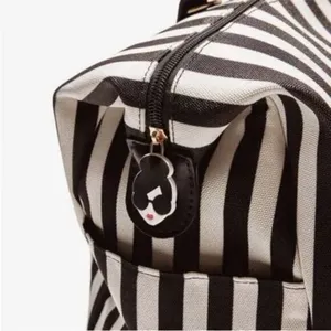 Alice & Olivia By Stacey‎ Bendet Black & White Striped Duffel Bag NWT thumbnail 3