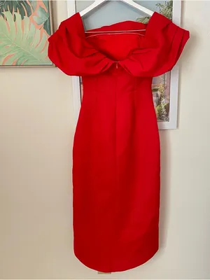 Elliatt March Off The Shoulder Midi Dress in Red Size XS thumbnail 9