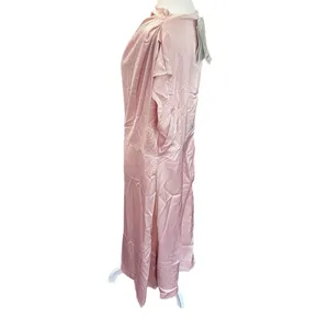 Fehaute XXL Pink Satin Midi Dress | Elegant Cowl Neck Sleeveless thumbnail 7