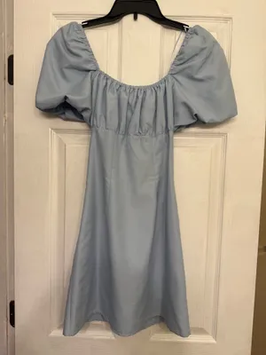 Blue Puff Sleeve Dress thumbnail 3