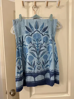 Blue Floral Strapless Romper thumbnail 2