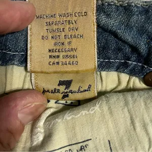 7 For All Mankind Flare Sz 28 Blue Studded Waist Distressed dark Havana jeans thumbnail 12