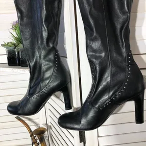 Franco Sarto Artise Over The Knee Boots Black Leather 9.5 thumbnail 6