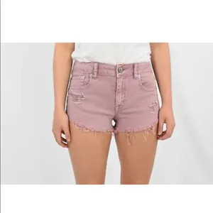 American Eagle ✨Pink Low Rise Stretch Denim Booty Shorts✨ thumbnail 2
