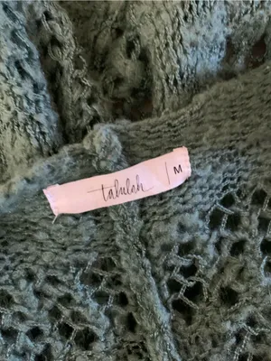 Talulah Open Knit Cardigan Green Boho Chunky Grandpa Coastal‎ Layering M thumbnail 3