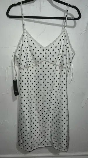 Tilly's Mini Slip Dress with Polka Dots thumbnail 1