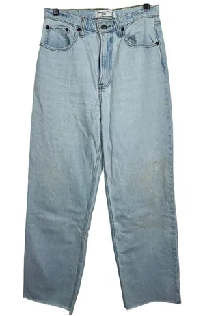 Abercrombie & Fitch Curve Love Loose High Rise Wide Leg Straight Jeans Size 28 6 thumbnail 1