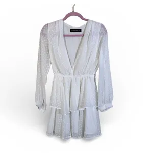 Lioness White Swiss Dot Tiered Mini Dress Womens S Boho Fairy Cottage Core Bride thumbnail 2