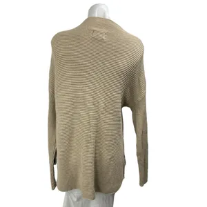 Pact Women's Cream Rib Knit High Neck Long Sleeve Oversized Sweater Top Size S thumbnail 2