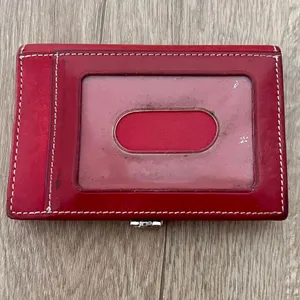 Coach Y2K Vintage Red Leather Compact Bifold Credit Card Holder Wallet thumbnail 2