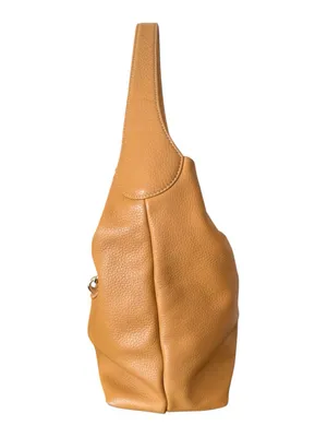 Dooney & Bourke Camel Tan Saddle Pebble Leather LOGO LOCK Hobo Shoulder Bag thumbnail 7