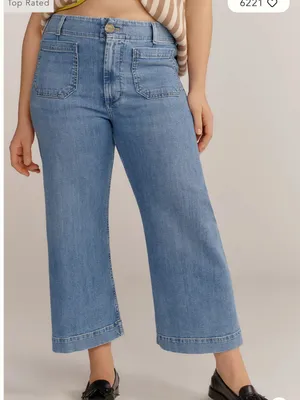 Maeve Anthropologie Jeans 16W Colette Wide Leg Cropped Light Wash Demin thumbnail 1