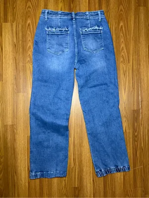 Risen Jeans High Rise Barrel Utility Denim Jogger 13x31 thumbnail 3