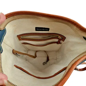 Dooney & Bourke Pebble Grain Leather Zip Sac Crossbody Bag Purse Jeans Blue thumbnail 4