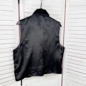 Vintage 90s DressBarn Velvet Embroidered‎ Christmas Button Up Vest Top Black XL thumbnail 8